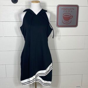 VENUS black sweatshirt hooded sleeveless dress